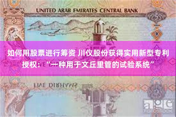 如何用股票进行筹资 川仪股份获得实用新型专利授权：“一种用于文丘里管的试验系统”