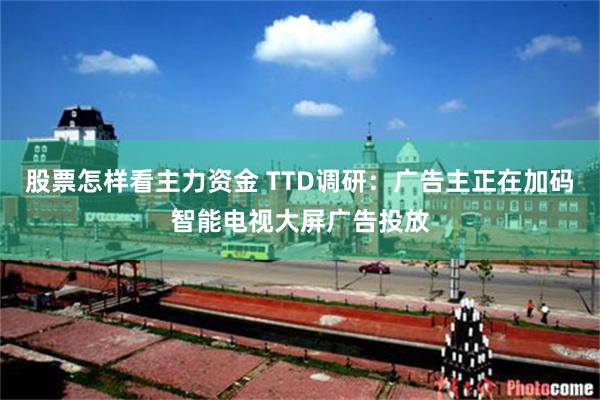 股票怎样看主力资金 TTD调研：广告主正在加码智能电视大屏广告投放