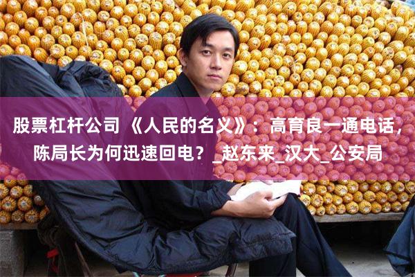 股票杠杆公司 《人民的名义》：高育良一通电话，陈局长为何迅速回电？_赵东来_汉大_公安局