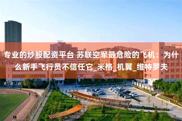 专业的炒股配资平台 苏联空军最危险的飞机：为什么新手飞行员不信任它_米格_机翼_维特罗夫