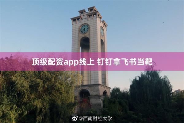 顶级配资app线上 钉钉拿飞书当靶