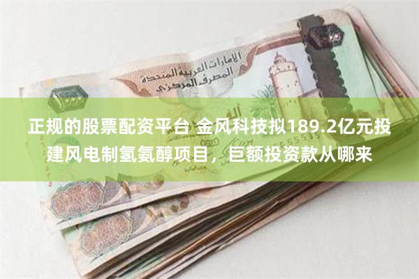 正规的股票配资平台 金风科技拟189.2亿元投建风电制氢氨醇项目，巨额投资款从哪来